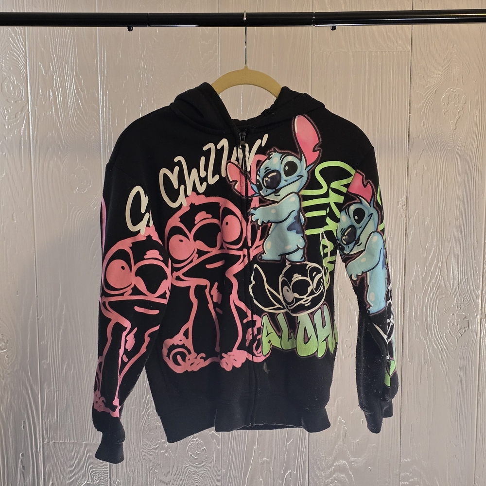 Disney Kids Hoodie - Black with Neon Characters